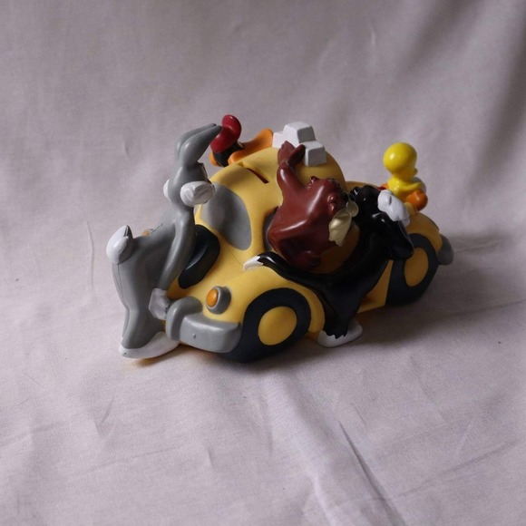 Vintage Looney Tunes Coin Bank Warner Bros Taxi Cab Tweety Bugs Daffy Taz Marvin - Picture 5 of 8